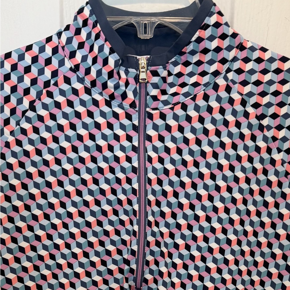 Athletic Quarter Zip Geometric Patterned - image 2